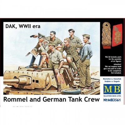 [ܼ] CM3561 [MasterBox] CM3561 1/35 Rommel and German Tank Crew, DAK , WWII Era- 