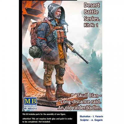 [ܼ] CM35213 [MasterBox] CM35213 1/35 Pst-apocalyptic fiction. Desert Battle Series. Skull Clan - Long-distance raid. Kit no1. An old raider. Vadim