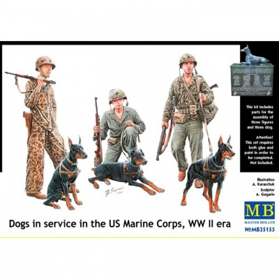 [ܼ] CM35155 [MasterBox] CM35155 1/35 Dogs in service in the US Marine Corps