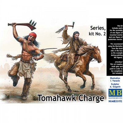 [ܼ] CM35192 [MasterBox] CM35192 1/35 Tomahawk Attack-Native American Soldiers 2 Figures Horse