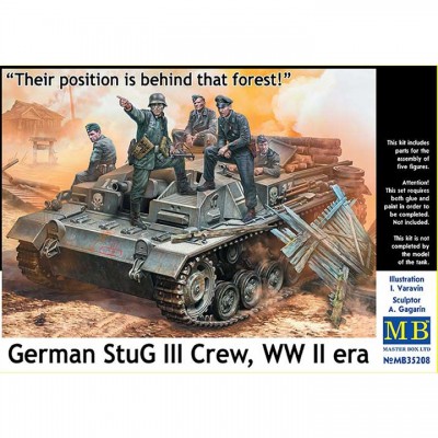 [ܼ] CM35208 [MasterBox] CM35208 1/35 German StuG III Crew. WW II era. Their position is behind that forest- 