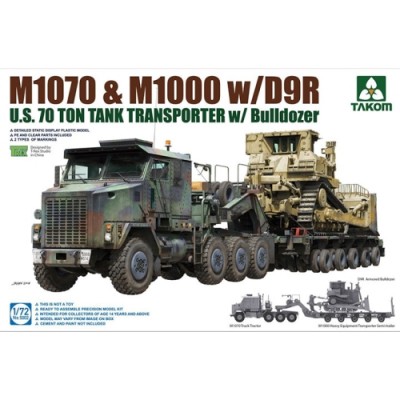 [ܼ] BT5002 [Takom] BT5002 1/72 M1070 & M1000 w/D9R U.S 70 Ton Tank Transpoter w/Bulldozer