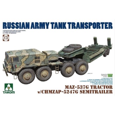 [ܼ] BT5004 [Takom] BT5004 1/72 MAZ-537G Trator w/Chmap-5247G Semi Trailer Russian Tank Transporter
