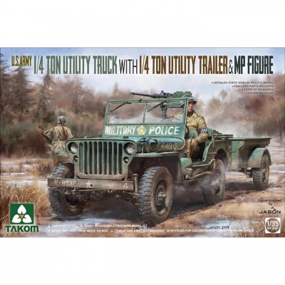 [ܼ] BT2126 [Takom] BT2126 1/35 1/4 ton utility truck,1/4t utility trailer, MP figure