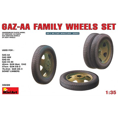 [ܼ] BE35099 [Miniart] BE35099 1/35 GAZ-AA Family Wheels set