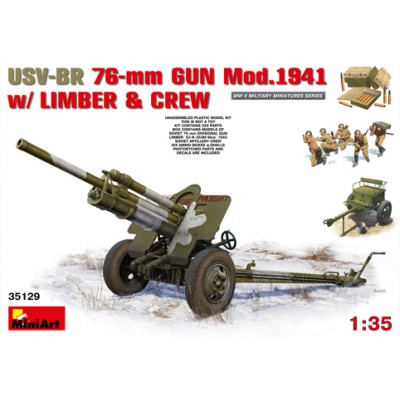 [ܼ] BE35129 [Miniart] BE35129 1/35 USV-BR 76-mm Gun Mod.1941 w/ Limber and Crew