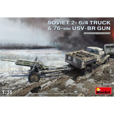 [ܼ] BE35272 [Miniart] BE35272 1/35 Soviet 2t 6x4 Truck w/ 76mm USV-BR Gun- 2 