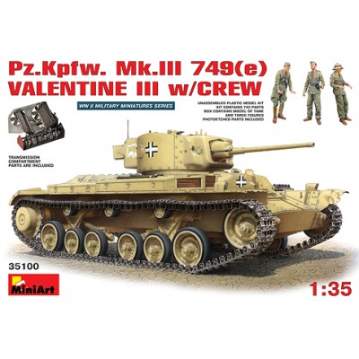 [ܼ] BE35100 [Miniart] BE35100 1/35 Pz.Kpfw. Mk.III 749(e) VALENTINE III w/CREW