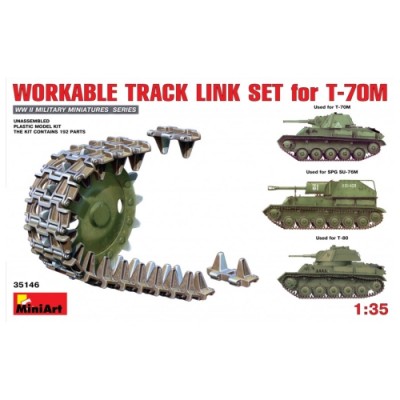 [ܼ] BE35146 [Miniart] BE35146 1/35 Workable Track Link Set for T-70M Light Tank(T-70M SU-76 T-80(2))