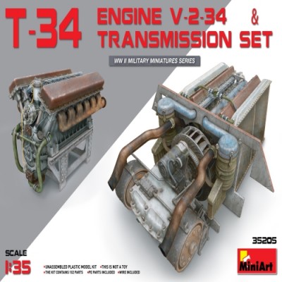 [ܼ] BE35205 [Miniart] BE35205 1/35 T-34 ENGINE V-2-34 & TRANSMISSION