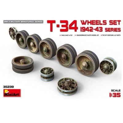 [ܼ] BE35239 [Miniart] BE35239 T-34 Wheels Set. 1942-43 Series