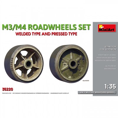 [ܼ] BE35220 [Miniart] BE35220 1/35 M3/M4 Roadweels set Welded and Pressed Type