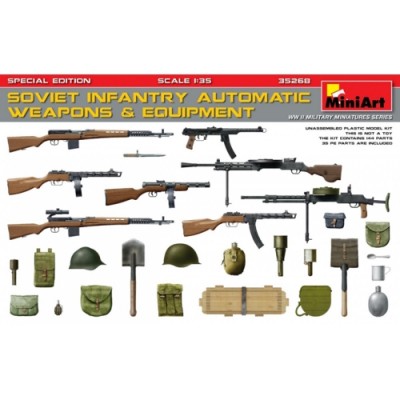 [���ܼ�] BE35268 [Miniart] BE35268 1/35 Soviet Infantry Automatic Weapons & Equipment.Special Edition