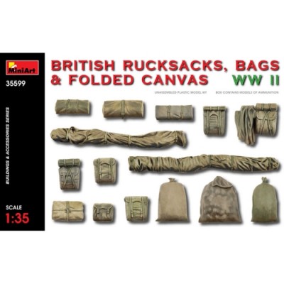 [ܼ] BE35599 [Miniart] BE35599 1/35 British Rucksaks, Bags & Folded Canvas WW-- 