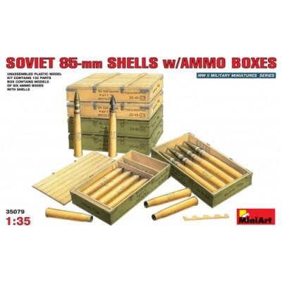[ܼ] BE35079 [Miniart] BE35079 1/35 Soviet 85mm Shells w/ Ammo Boxes