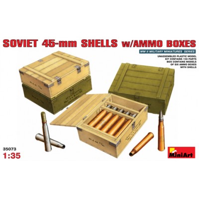[ܼ] BE35073 [Miniart] BE35073 1/35 Soviet 45mm Shells w/Ammo Boxes