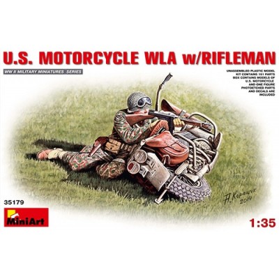 [ܼ] BE35179 [Miniart] BE35179 1/35 U.S.Motorcycle WLA w/Rifleman