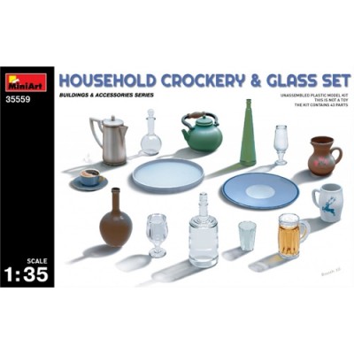 [ܼ] BE35559 [Miniart] BE35559 1/35 HOUSEHOLD CROCKERY & GLASS SET