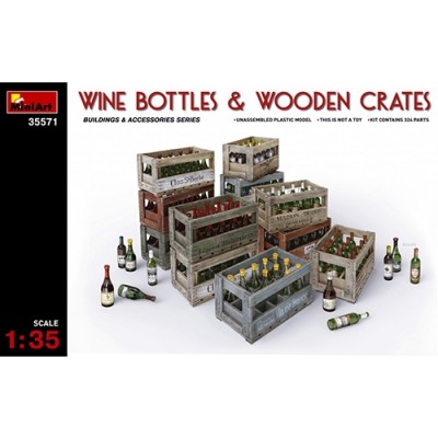 [ܼ] BE35571 [Miniart] BE35571 1/35 Wine Bottles & Wooden Crates