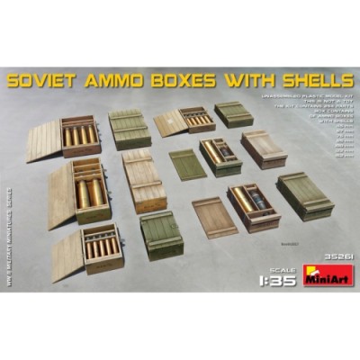[ܼ] BE35261 [Miniart] BE35261 1/35 Soviet Ammo Boxes w/Shells