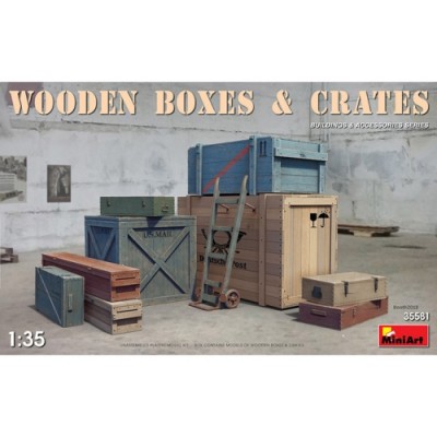 [ܼ] BE35581 [Miniart] BE35581 1/35 Wooden Boxes & Crates