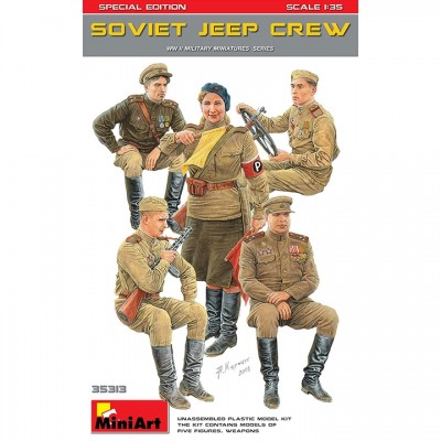 [ܼ] BE35313 [Miniart] BE35313 1/35 Soviet Jeep Crew. Special Edition