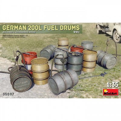 [ܼ] BE35597 [Miniart] BE35597 1/35 German 200L Fuel Drums WW2