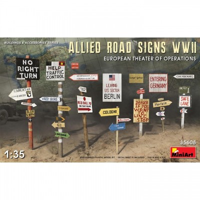 [ܼ] BE35608 [Miniart] BE35608 1/35 Allied Road Sign WWII.European Theatre of Operations