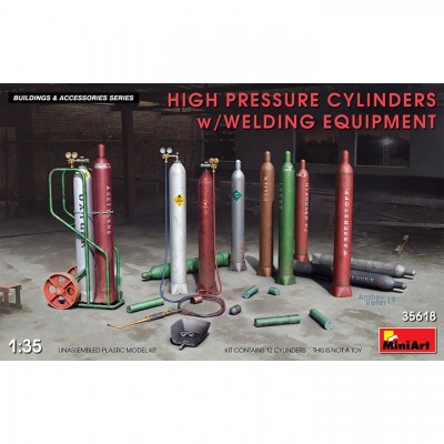 [ܼ] BE35618 [Miniart] BE35618 1/35 High Pressure Cylinders w/Welding Equip