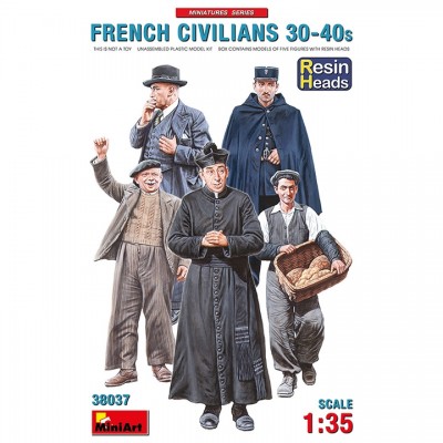 [ܼ] BE38037 [Miniart] BE38037 1/35 France Civilians 30-40s Resin Heads