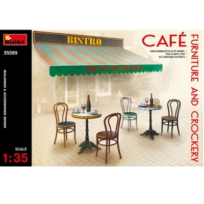 [ܼ] BE35569 [Miniart] BE35569 Café Furniture & Crockery