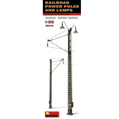 [ܼ] BE35570 [Miniart] BE35570 Railroad Power Poles & Lamps