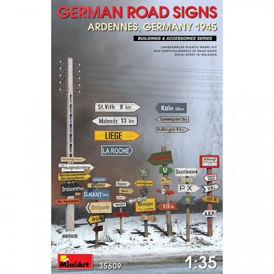 [ܼ] BE35609 [Miniart] BE35609 1/35 German Road Sign WW2-Ardennes, German 1945