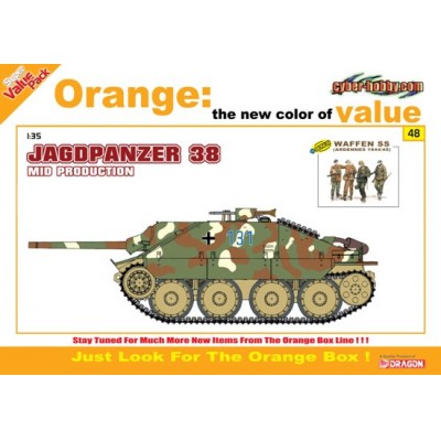 [ܼ] BD9148 [Dragon] BD9148 1/35 Jagdpanzer 38 (Hetzer) Mid Production Waffen Grenadier Ardennes 1944 Figure Set(Orange)