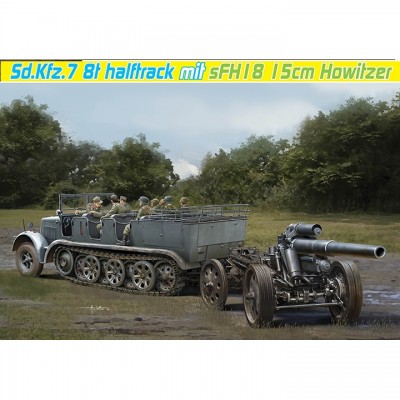 [���ܼ�] BD6918 [Dragon] BD6918 1/35 Sd.Kfz.7 8(t) Halftrack s.FH.18 Howitzer