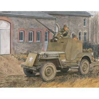 [ܼ] BD6714 [Dragon] BD6714 1/35 1/4 Ton Armored 4x4 Truck w/ .50-cal Machine Gun - Smart Kit