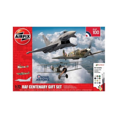 [ܼ] BB50181 [Airfix] BB50181 1/72 RAF Centenary Gift Set Sopwith Camel 2F.1/Supermarine Spitfire Mk.Ia/Eurofighter Typhoon F.Mk.2