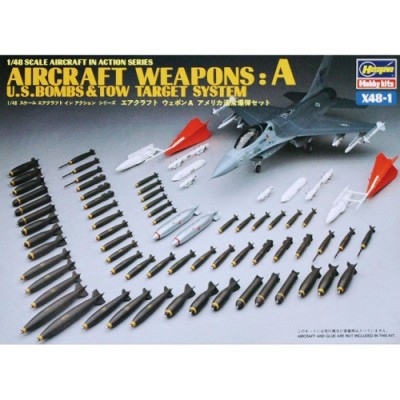 [ܼ] BH36001 [Hasegawa] BH36001 X48-1 1/48 US Aircraft Weapons set A-bombs Tow target