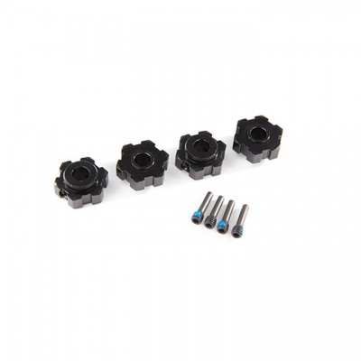 [ܼ] AX8956A [Traxxas] AX8956A WHEEL HUBS, HEX, ALUMINUM, (BLACK-ANODIZED) (4)/ 4X13MM SCREW PINS (4)