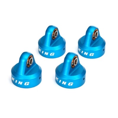 [ܼ] AX8457 [Traxxas] AX8457 Shock caps, aluminum (blue-anodized), King Shocks (4)