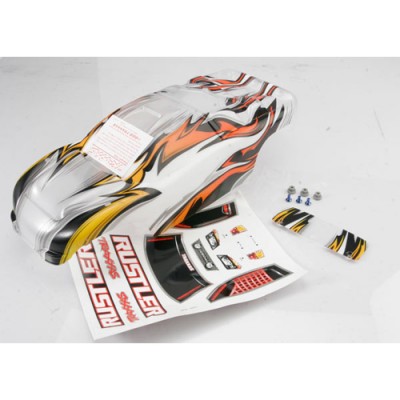 [ܼ] AX3717 [Traxxas] AX3717 Body Rustler ProGraphix (replacement for the painted body. Graphics are printed requires paint & final color application)/window lights decal sheet/wing & aluminum hardware