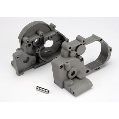 [ܼ] AX3691A [Traxxas] AX3691A Gearbox halves (l&r) (grey) w/ idler gear shaft