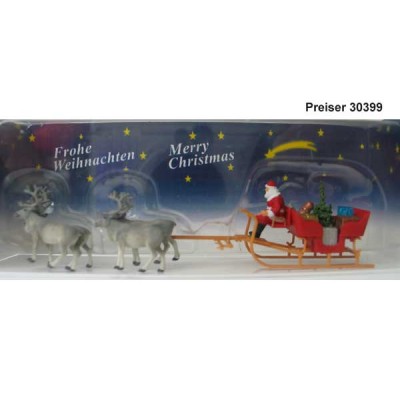 [ܼ] FSP30399 [PREISER] FSP30399 1/87 Christmas sleigh with four reindeer (Ÿ  )