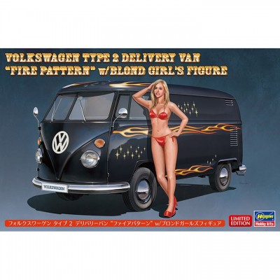 [ܼ] BH52264 [Hasegawa] BH52264 1/24 SP464 Volkswagen Type 2 Delivery Van Fire Pattern Blond Girls Figure