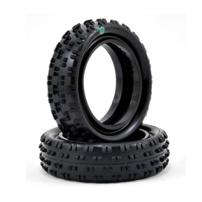 [ܼ] SCHU6771 [SCHUMACHER] Schumacher Cut Stagger Low Profile 2.2 1/10 2WD Buggy Front Tires (2) (Green) SCHU6771
