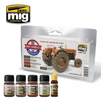 [ܼ] CG7145 [MIG AMMO] CG7145 CIVIL VEHICLES WEATHERING SET
