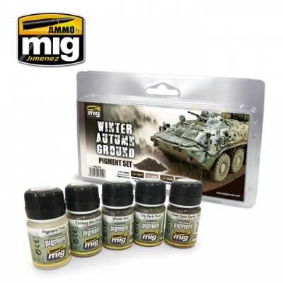 [ܼ] CG7455 [MIG AMMO] CG7455 WINTER-AUTUMN GROUND PIGMENT SET