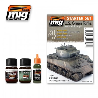 [ܼ] CG7413 [MIG AMMO] CG7413 US GREEN VEHICLES SET - STARTER SET