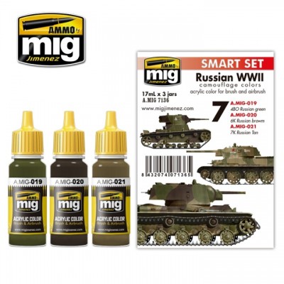 [ܼ] CG7136 [MIG AMMO] CG7136 RUSSIAN WWII COLORS SET