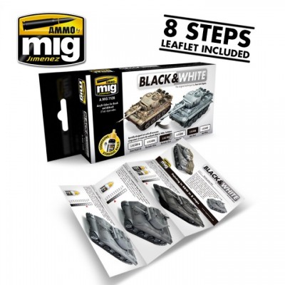[ܼ] CG7128 [MIG AMMO] CG7128 BLACK & WHITE TECHNIQUE SET